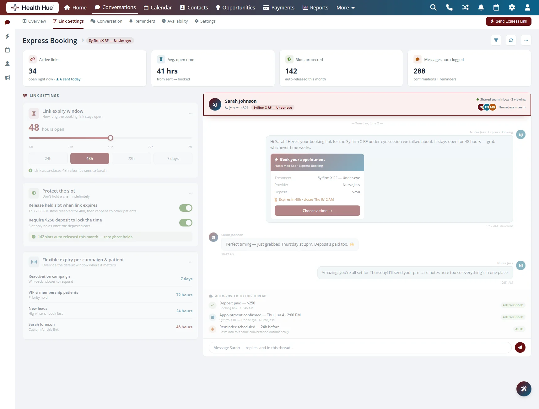 The team sharing one view of the thread