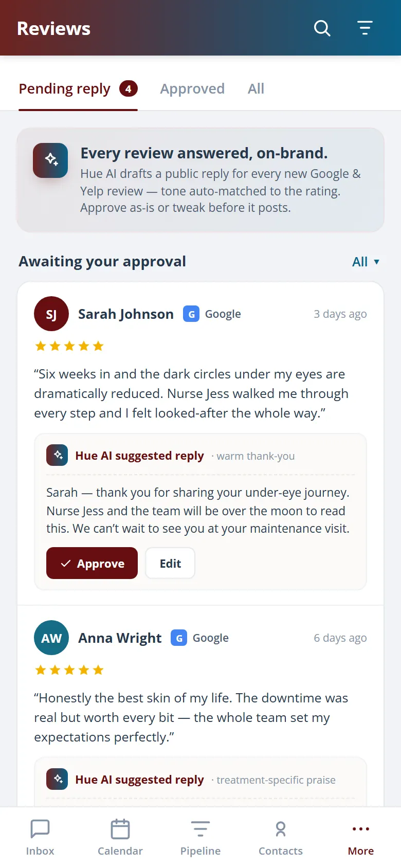 Health Hue Hub on mobile