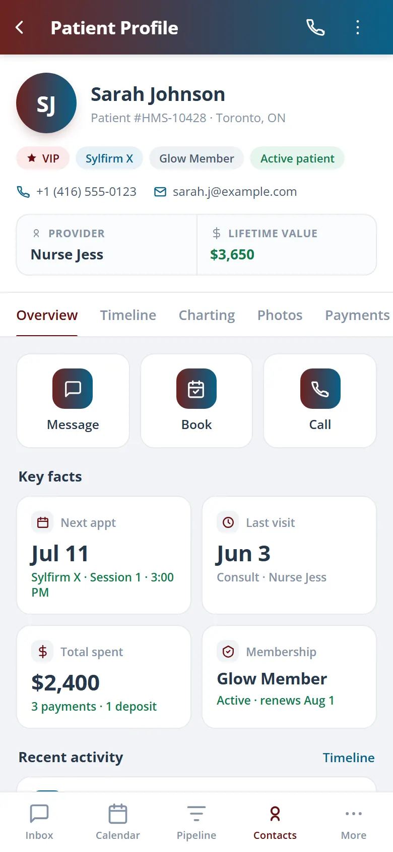 Health Hue Hub on mobile