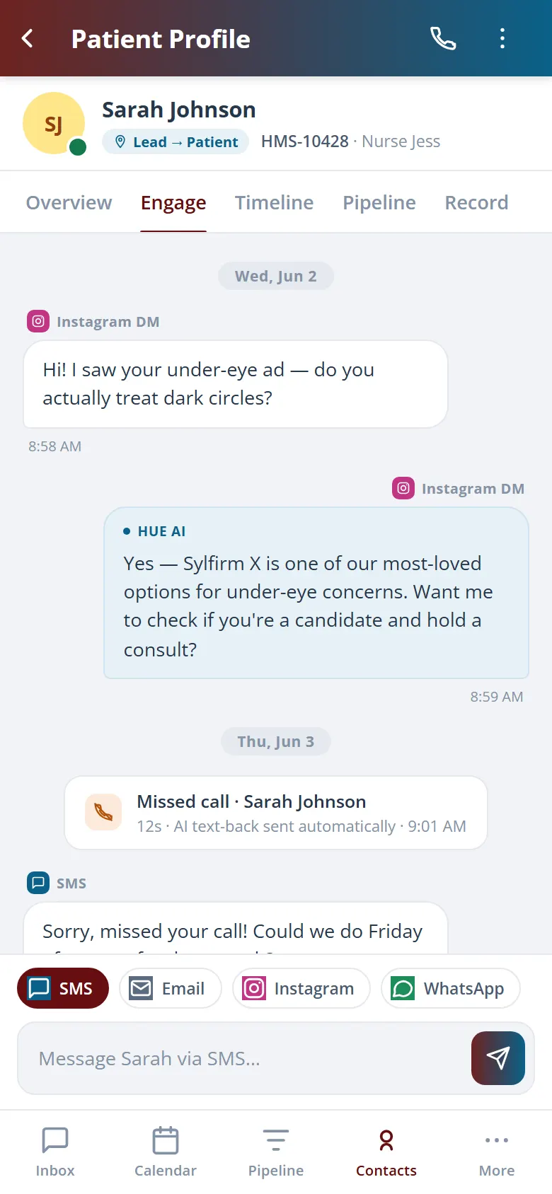 Health Hue Hub on mobile