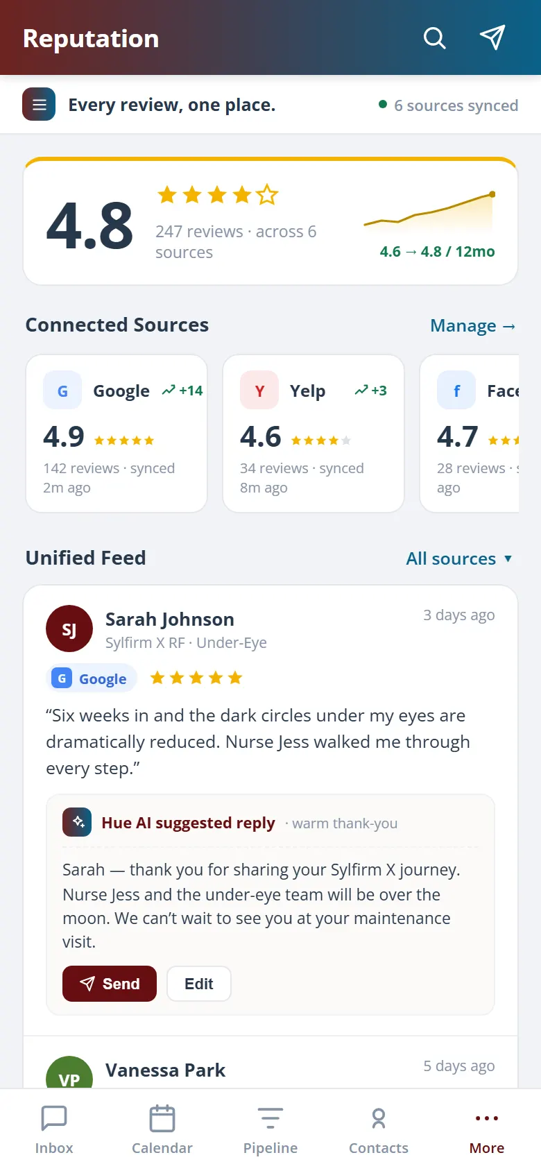 Health Hue Hub on mobile