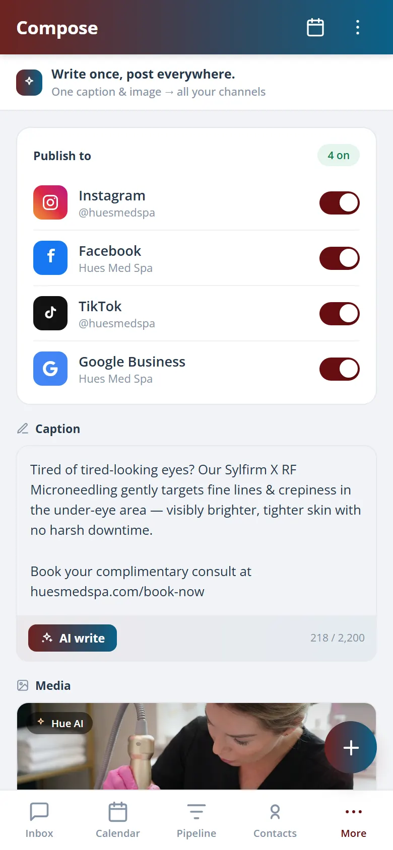 Health Hue Hub on mobile