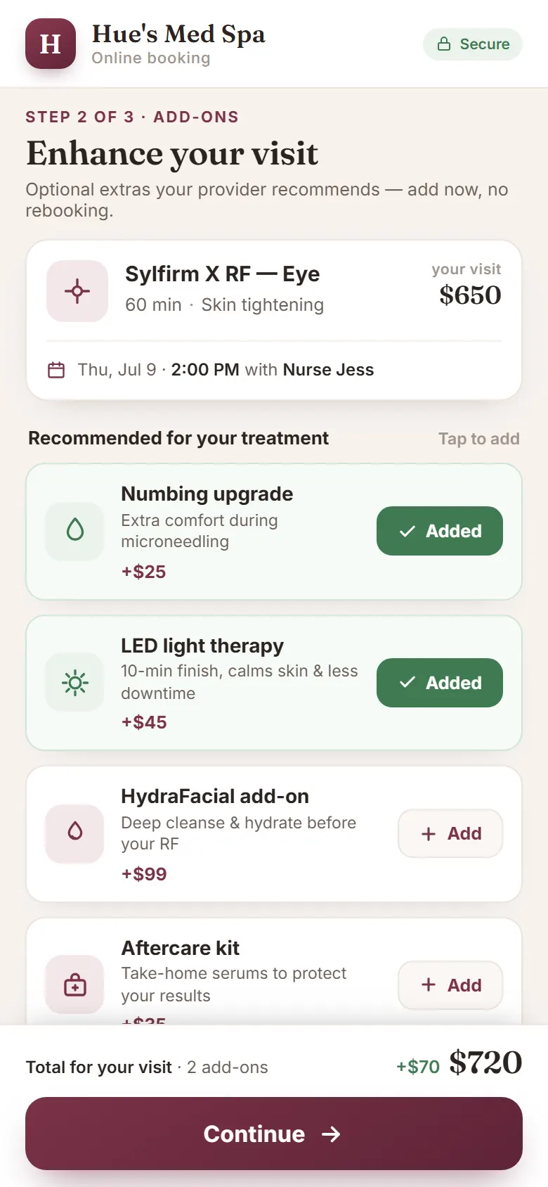 Health Hue Hub on mobile